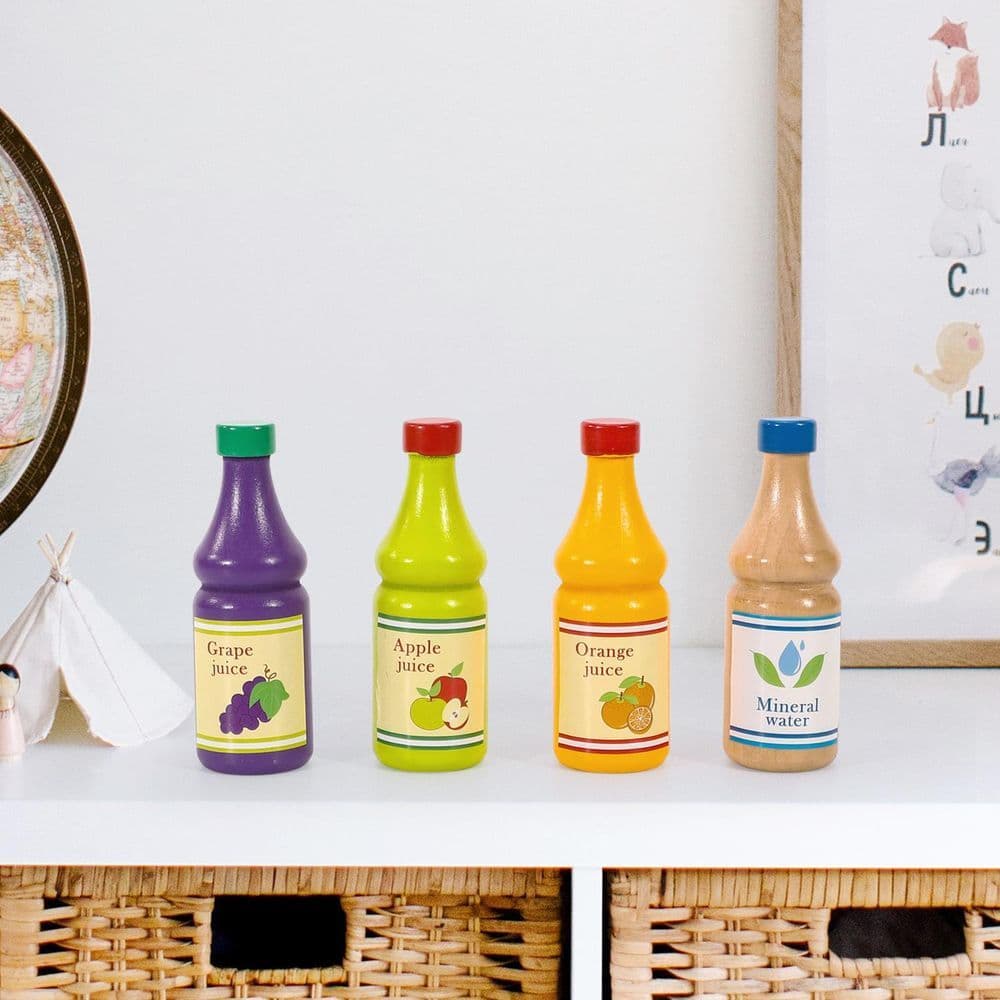 image-SOKA Wooden Pretend Play Kitchen Beverage Drinks Set Activity Toy Playset 2+