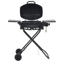 image-Portable Gas BBQ Grill with Cooking Zone Black