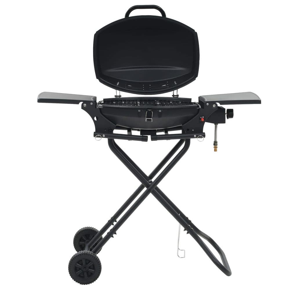 image-Portable Gas BBQ Grill with Cooking Zone Black