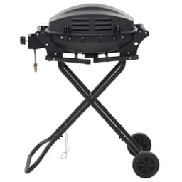 image-Portable Gas BBQ Grill with Cooking Zone Black