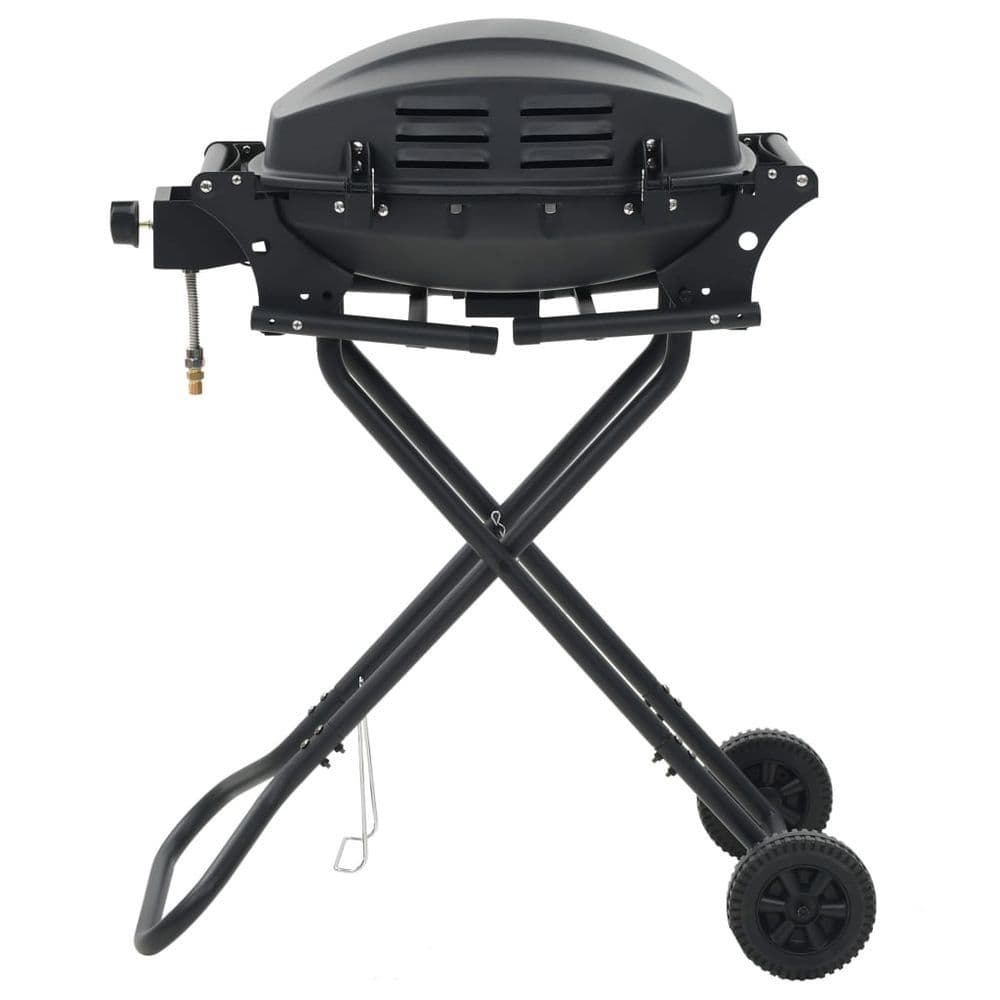 image-Portable Gas BBQ Grill with Cooking Zone Black