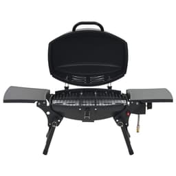 image-Portable Gas BBQ Grill with Cooking Zone Black