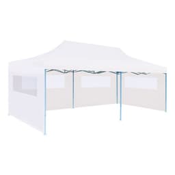 image-Folding Pop-up Partytent with Sidewalls 3x6 m Steel White
