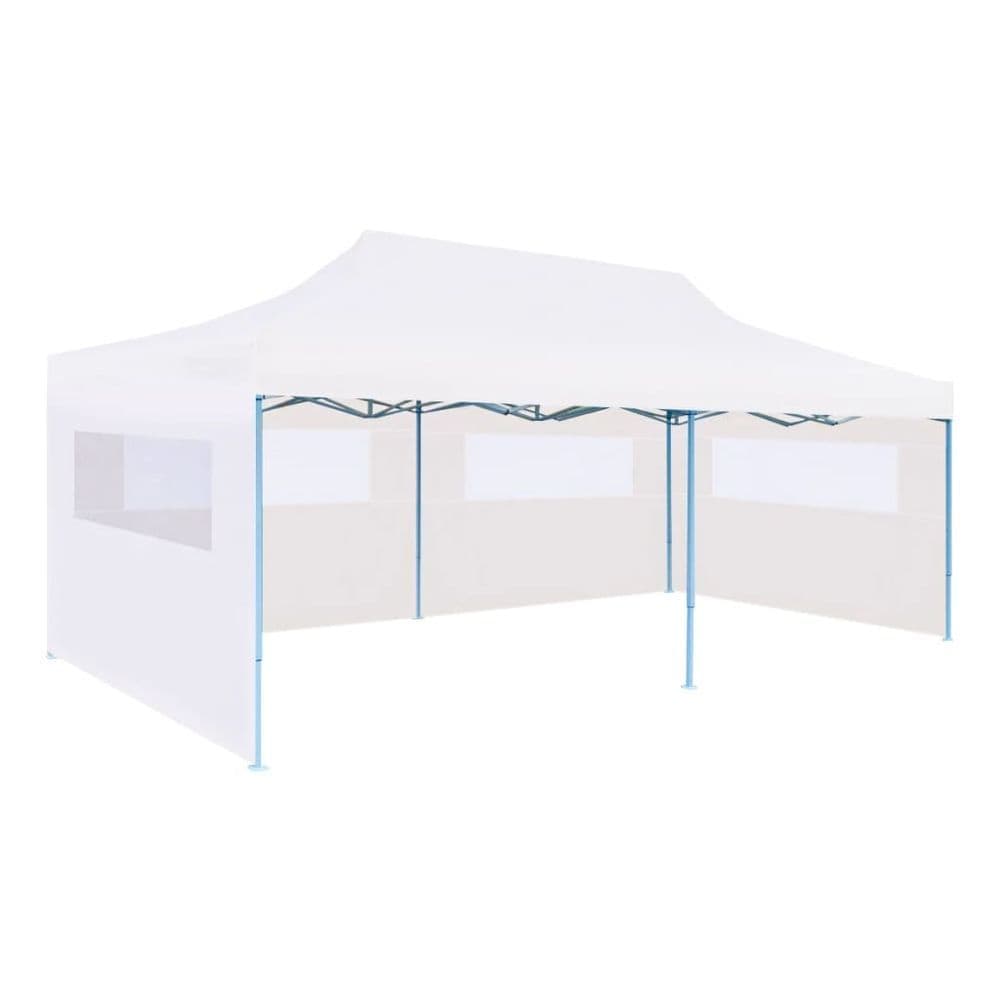 image-Folding Pop-up Partytent with Sidewalls 3x6 m Steel White