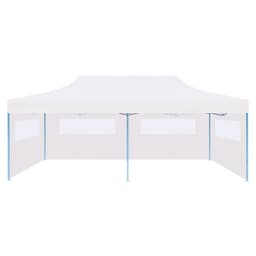 image-Folding Pop-up Partytent with Sidewalls 3x6 m Steel White