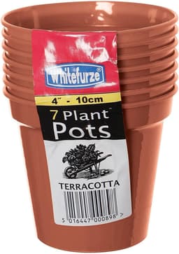 image-Whitefurze G04013 10cm Garden Pot - Terracotta (Set of 7)