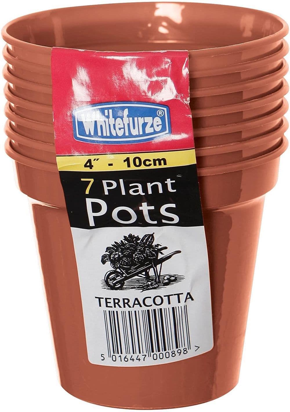 image-Whitefurze G04013 10cm Garden Pot - Terracotta (Set of 7)