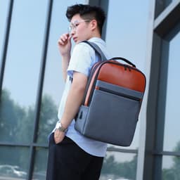 image-Business Backpack For Men Large Capacity USB Charging Bag Male