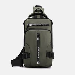 image-Men Sling Backpack Cross body Shoulder Chest Bag with USB Charging