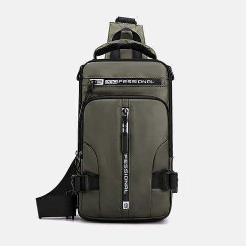 image-Men Sling Backpack Cross body Shoulder Chest Bag with USB Charging
