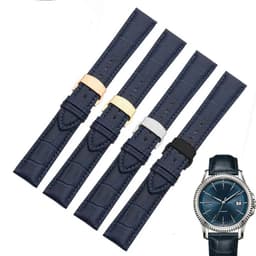 image-Zhuolei Cow Leather Watchband with Stainless Steel Buckle - Comfortable Fit