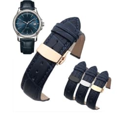 image-Zhuolei Cow Leather Watchband with Stainless Steel Buckle - Comfortable Fit
