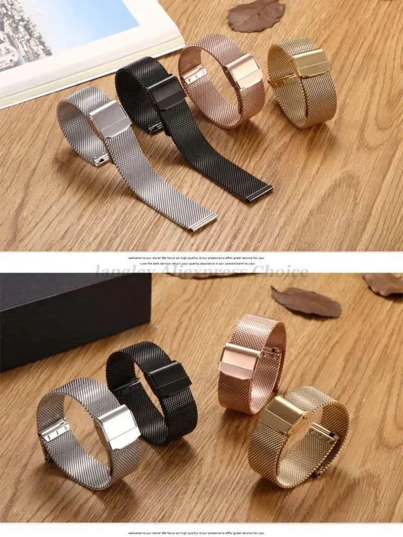 image-Langley Milanese Watchband with Double Safety Buckle - Custom Fit Bracelet