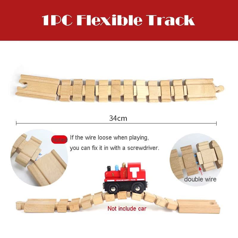 image-skxnier Wooden Railway Track - Educational 3D Assemble Train Toy