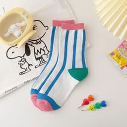 image-LPZBMHSOCK Casual Cotton Socks - Breathable & Stylish Rainbow Plaid Design