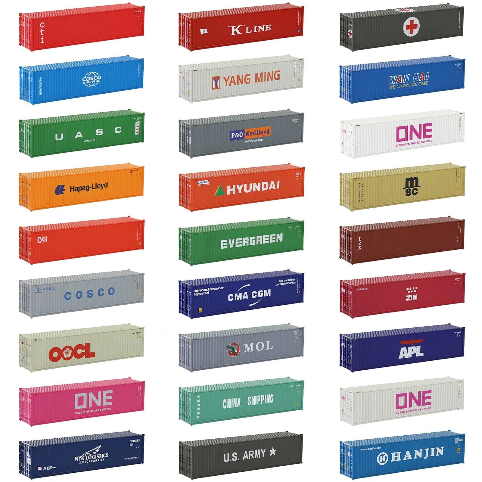 image-Evemodel 1:87 Scale Plastic Train Container Model - Perfect for HO Scale