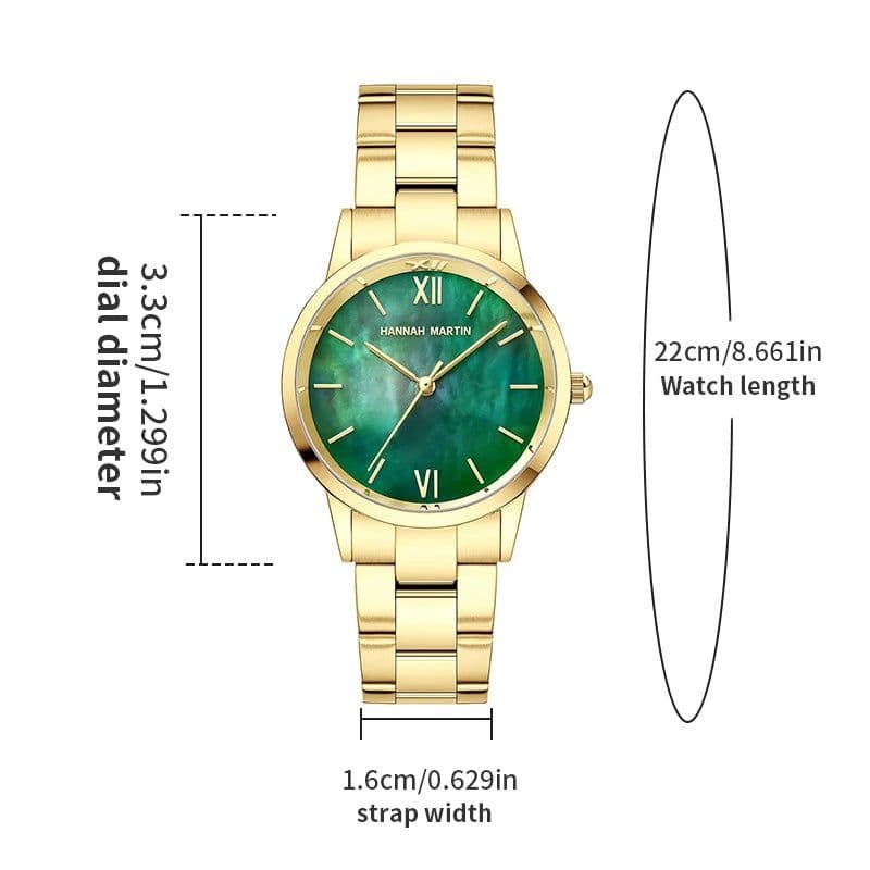 image-Hannah Martin Quartz Movement Watch - Elegant Design & Water Resistant
