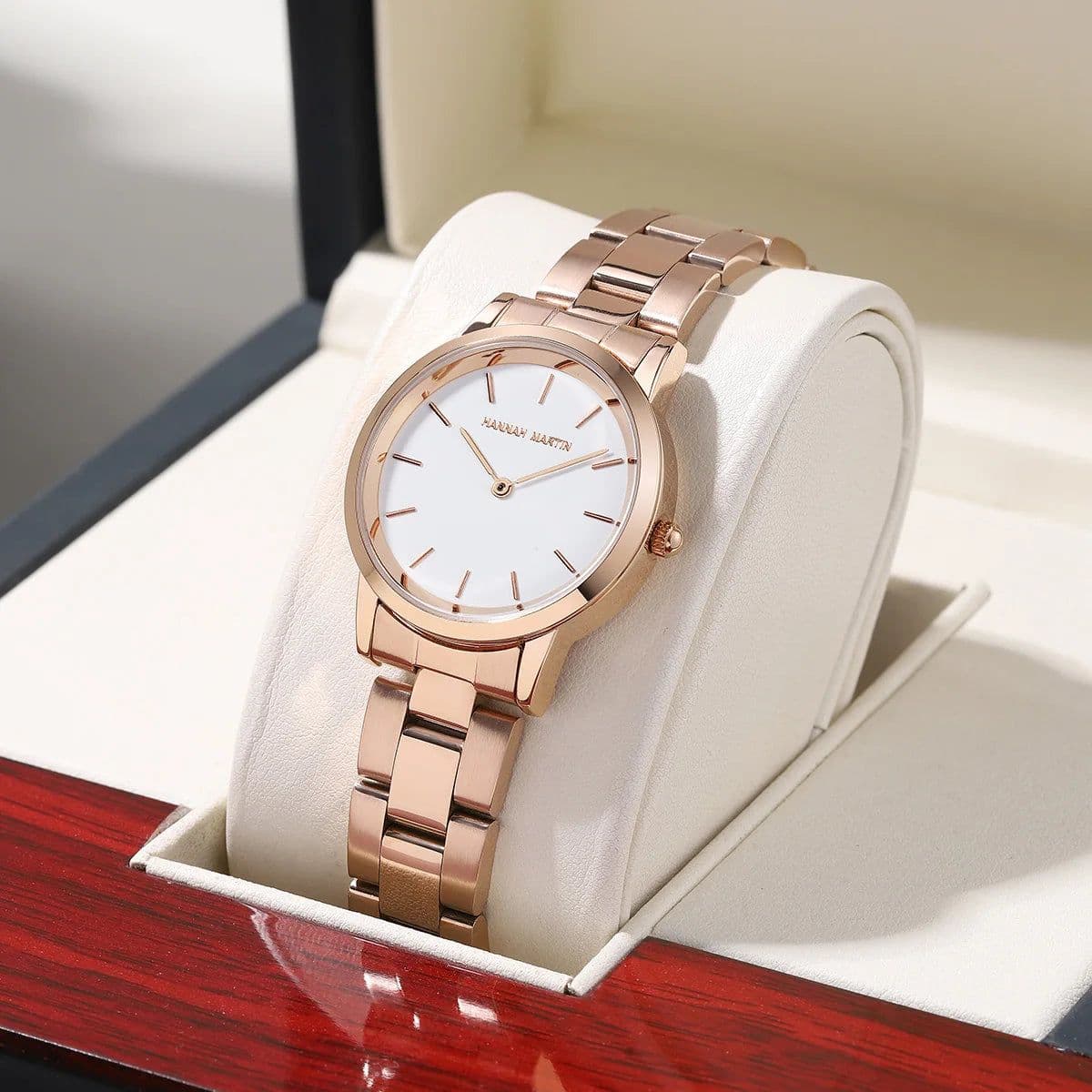 image-Hannah Martin Quartz Movement Watch - Elegant Design & Water Resistant