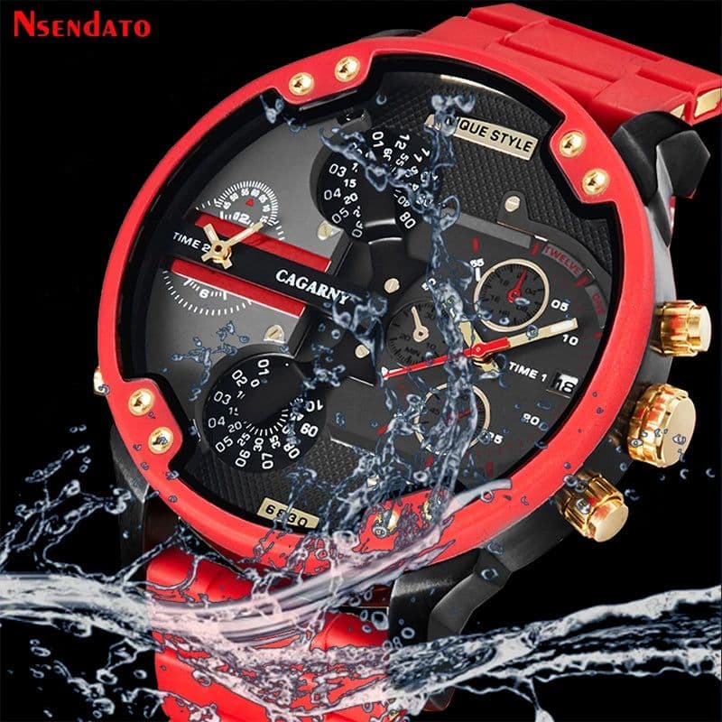 image-CAGARNY Stylish Quartz Watch with Dual Time Zones - Fashion for All Occasions