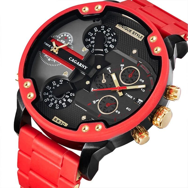 image-CAGARNY Stylish Quartz Watch with Dual Time Zones - Fashion for All Occasions