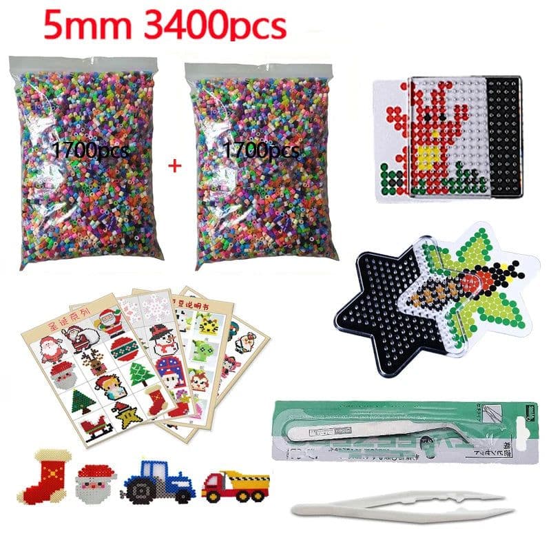 image-KTYSM 3D Puzzle Beads Set with Templates & Tweezers for Creative Fun