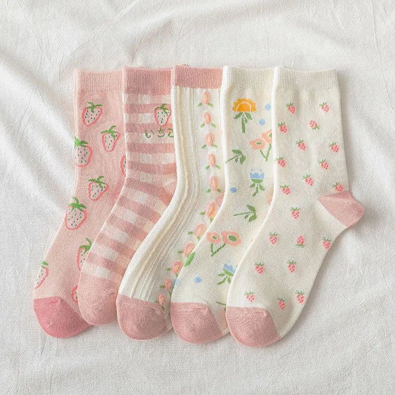 image-LPZBMHSOCK Floral Breathable Cotton Socks - Classic Casual Wear