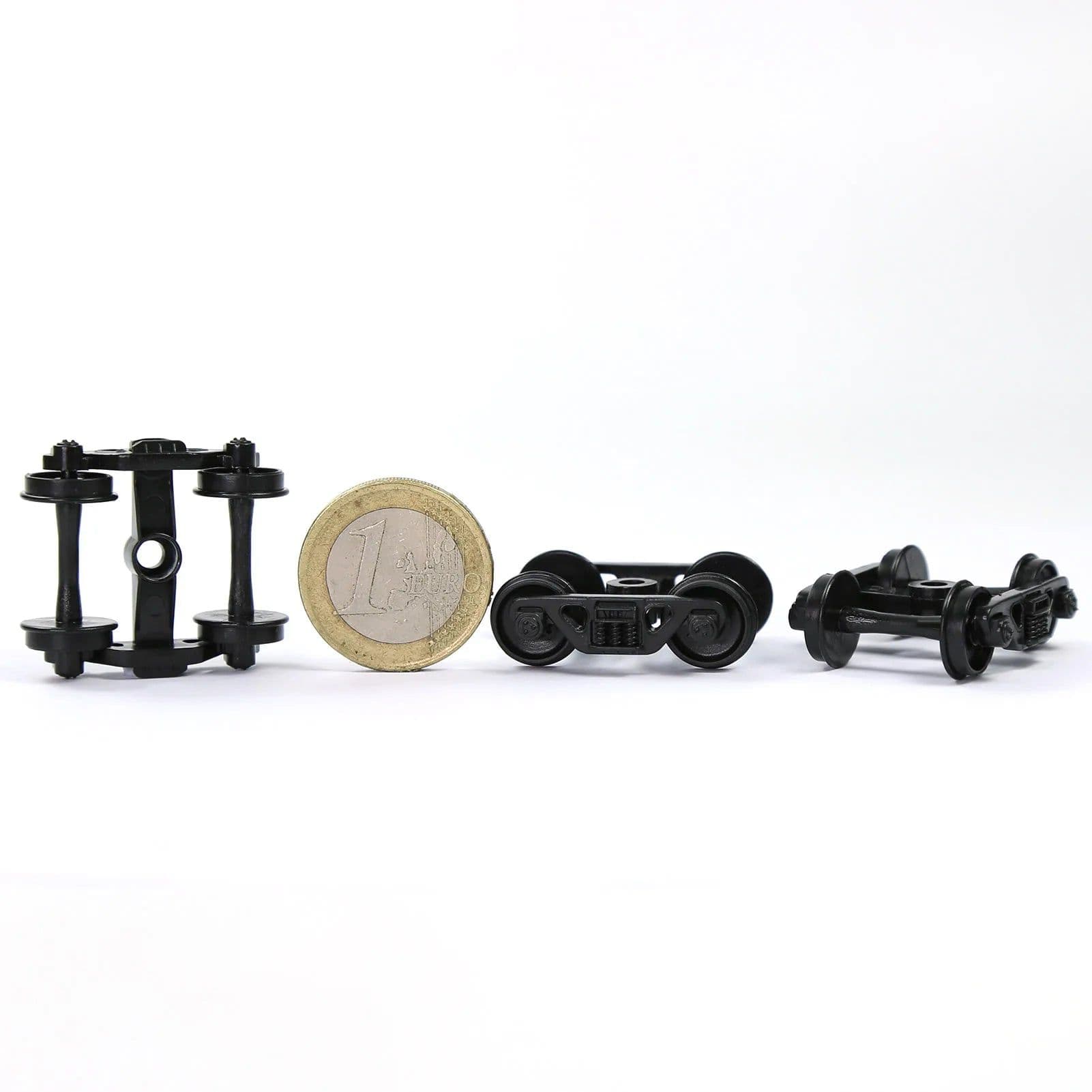 image-Evemodel HO Scale Plastic Railway Bogies - 12 Durable Wheels Set