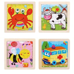 image-Small Wooden 3D Jigsaw Puzzle - Educational Toy for Kids