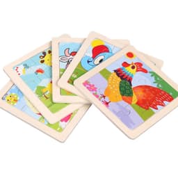 image-Small Wooden 3D Jigsaw Puzzle - Educational Toy for Kids