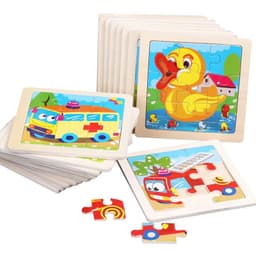 image-YunDuo BaBy Educational 3D Wooden Animal Puzzle for Children Age 3-6