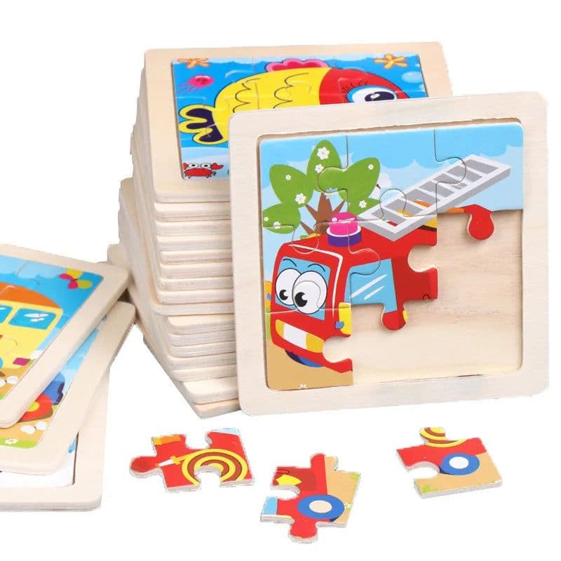 image-YunDuo BaBy Educational 3D Wooden Animal Puzzle for Children Age 3-6
