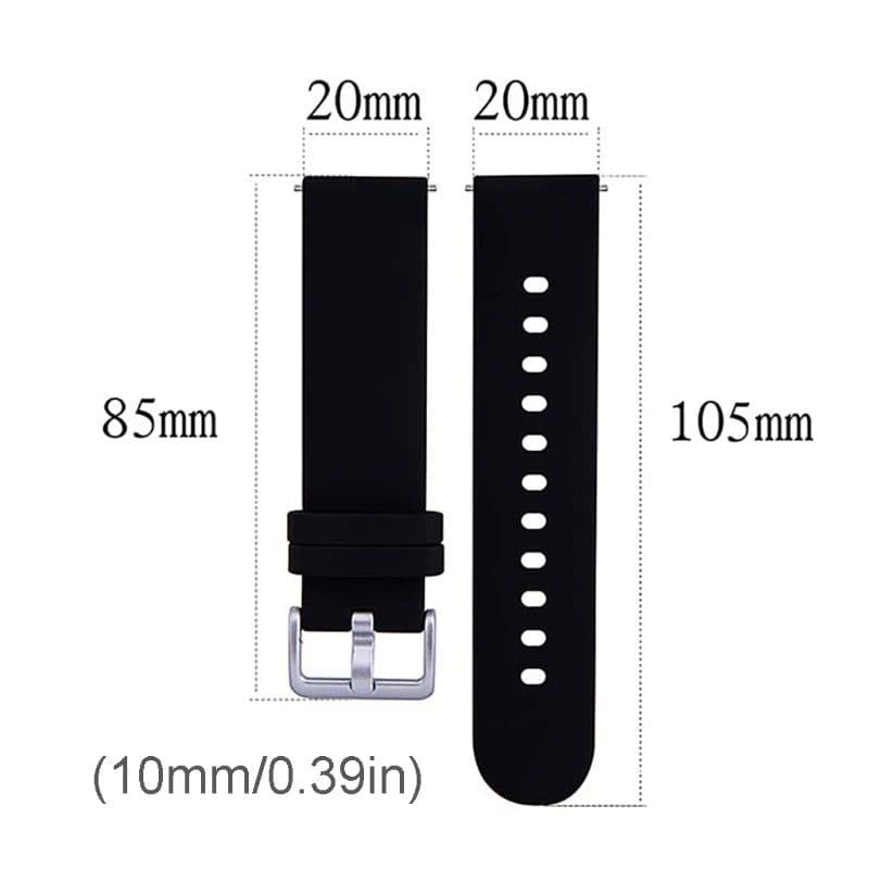 image-JAVRICK Adjustable 20mm Silicone Watch Strap for Kids Smart Watches