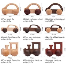 image-Baby Carrier Wooden Car Blocks - Educational Beech Wood Toys for Children