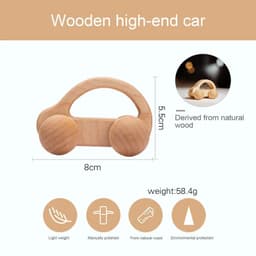 image-Baby Carrier Wooden Car Blocks - Educational Beech Wood Toys for Children