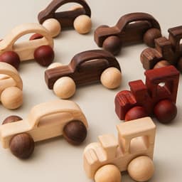 image-Baby Carrier Wooden Car Blocks - Educational Beech Wood Toys for Children