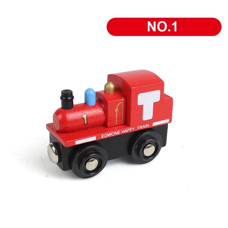 image-SKXNIER Magnetic Wooden Train Car - Educational Railway Toy for Kids