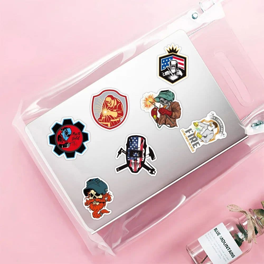 image-GOGOTU Waterproof Welding Worker Stickers - Fun DIY for Luggage & Skateboards