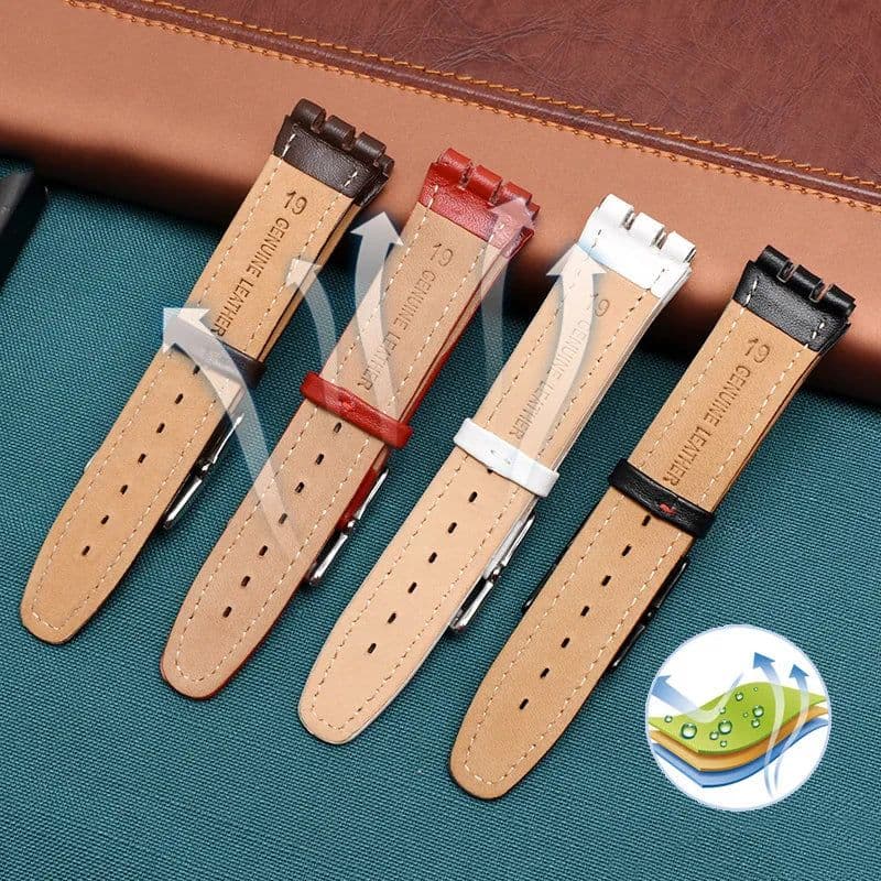 image-ZETHYDUM Genuine Leather Wrist Strap – Durable & Stylish Watchband 17mm 19mm