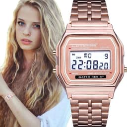 image-Fashionable Stainless Steel LED Display Watch with Water Resistance - Model B303