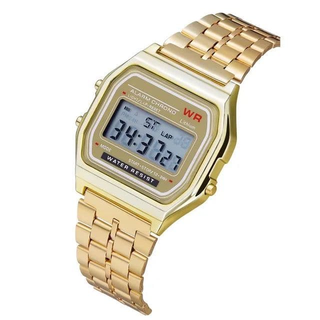 image-Fashionable Stainless Steel LED Display Watch with Water Resistance - Model B303
