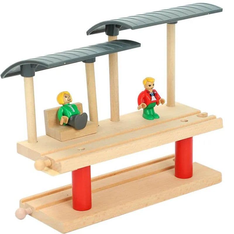 image-Wooden Train Track Accessories - Educational DIY Toys for Children