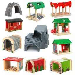 image-Wooden Train Track Accessories - Educational Fun for Kids - Track Toys