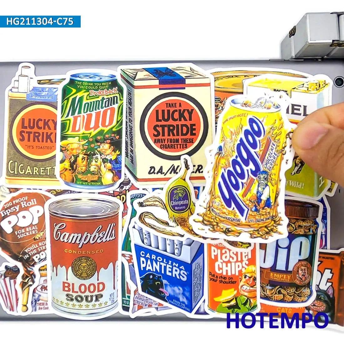 image-HOTEMPO Multicolour PVC Stickers - High-Quality Art for Various Surfaces