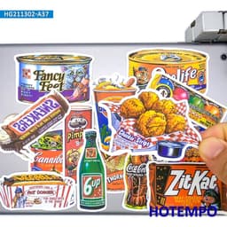 image-HOTEMPO Retro Art Stickers - Waterproof & Reusable for Various Surfaces