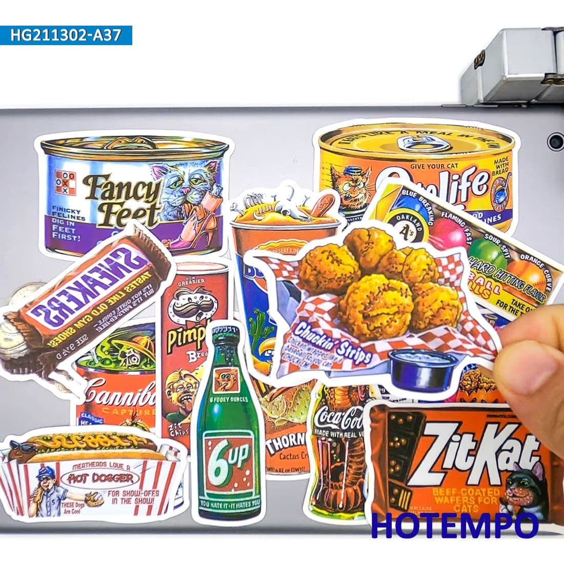 image-HOTEMPO Retro Art Stickers - Waterproof & Reusable for Various Surfaces