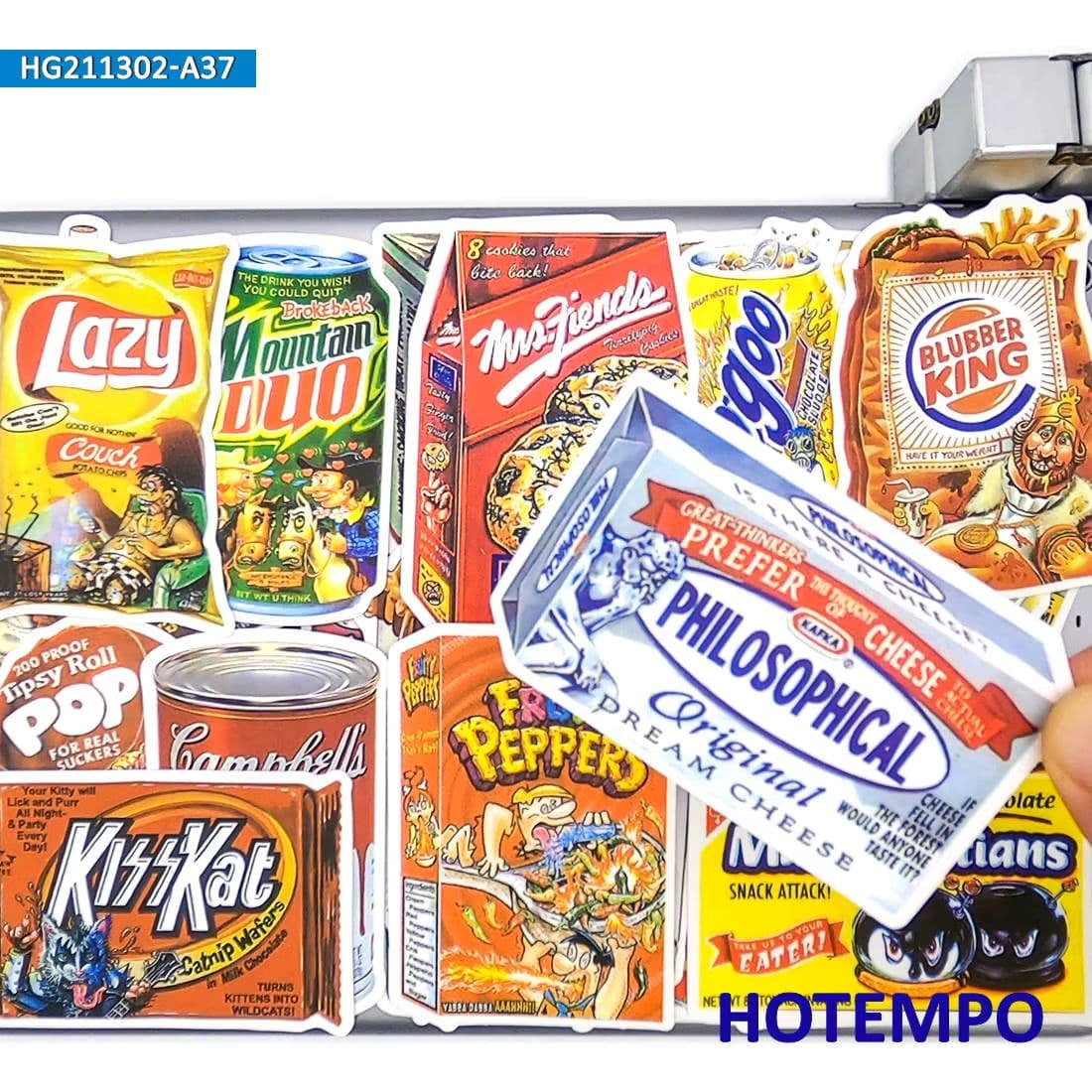 image-HOTEMPO Retro Art Stickers - Waterproof & Reusable for Various Surfaces