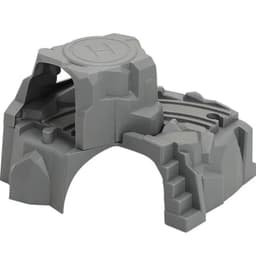 image-Wooden Train Track Accessories - Durable Double Tunnel for Kids Playtime