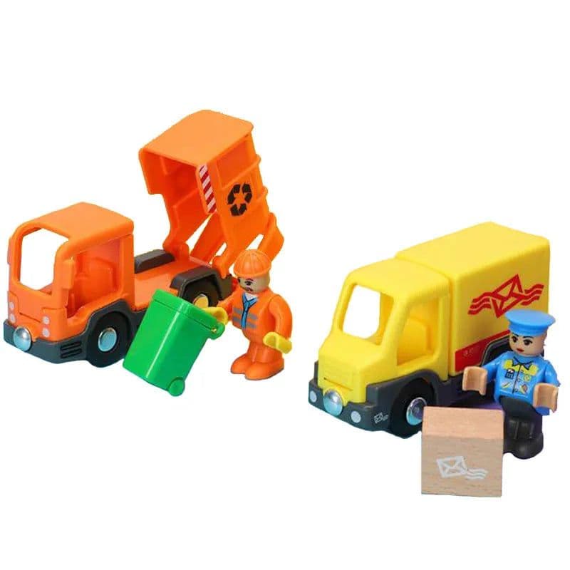 image-Fire Truck Magnetic Train Car - Educational 3D Toy for Children