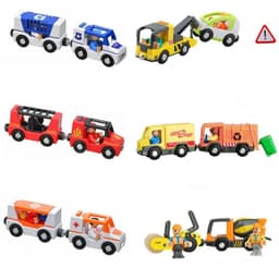image-Fire Truck Magnetic Train Car - Educational 3D Toy for Children