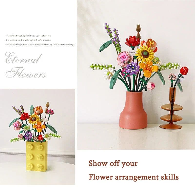 image-Szxhf Building Block Flower - Educational Toy for Motor Skills Development